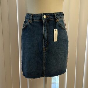 Top shop Jean skirt with stripes size 2